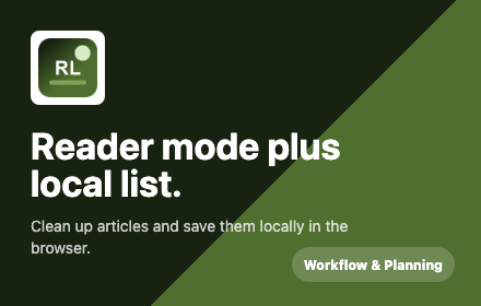 Reader Mode + Local Reading List promo tile
